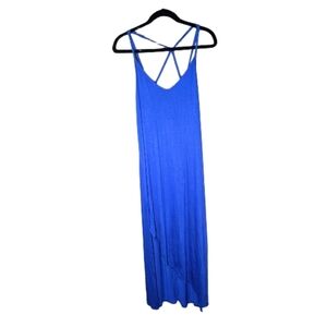 Toto Collection Blue Strappy Cross Back Maxi Dress 2XL NWOT